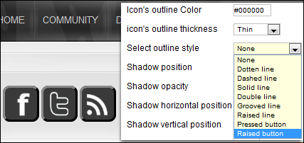 Selecting outline style