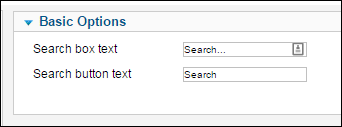 Search Box back end options