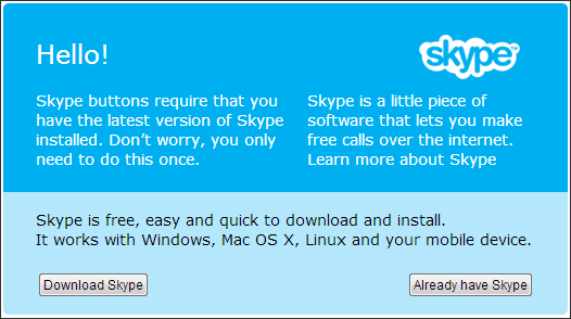 skype pop up